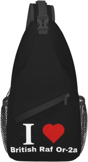 I love British Raf Or-2a Crossbody Bags For Women Men Chest Backpack Gym Shoulder Bag Travel Outdoor Sports Casual Crossbody Bags