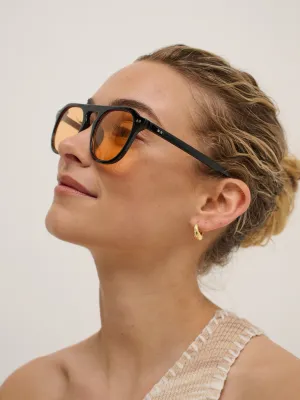 Ibiza Aviator Sunglasses in Black/Orange