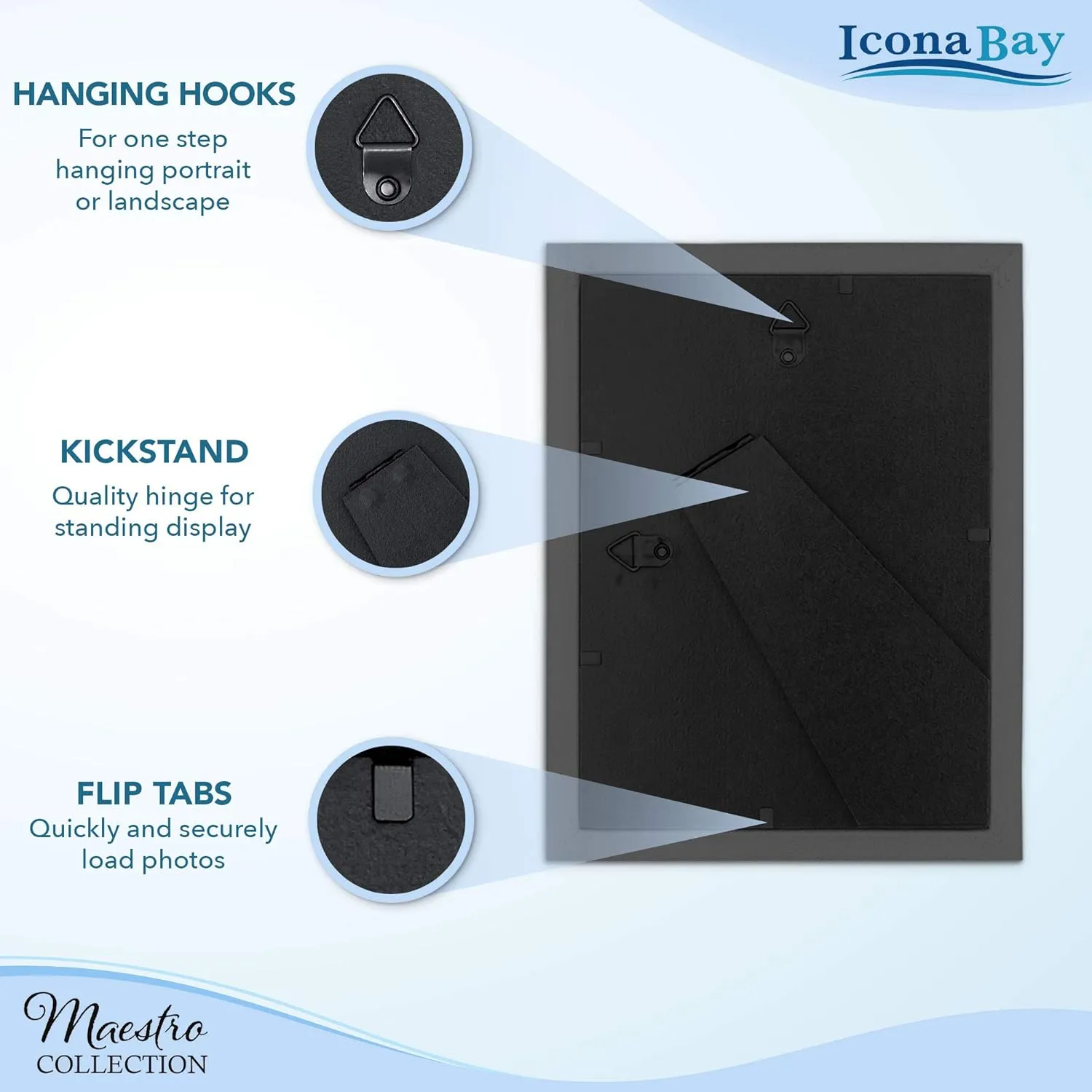 Icona Bay 5x7 Picture Frames Set (Silver, 12 Pack), Classy Contemporary Style, Maestro Collection