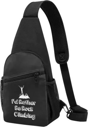 I'd Rather Be Rock Climbing Chest Pack Leisure Shoulder Crossbody Chest Bag