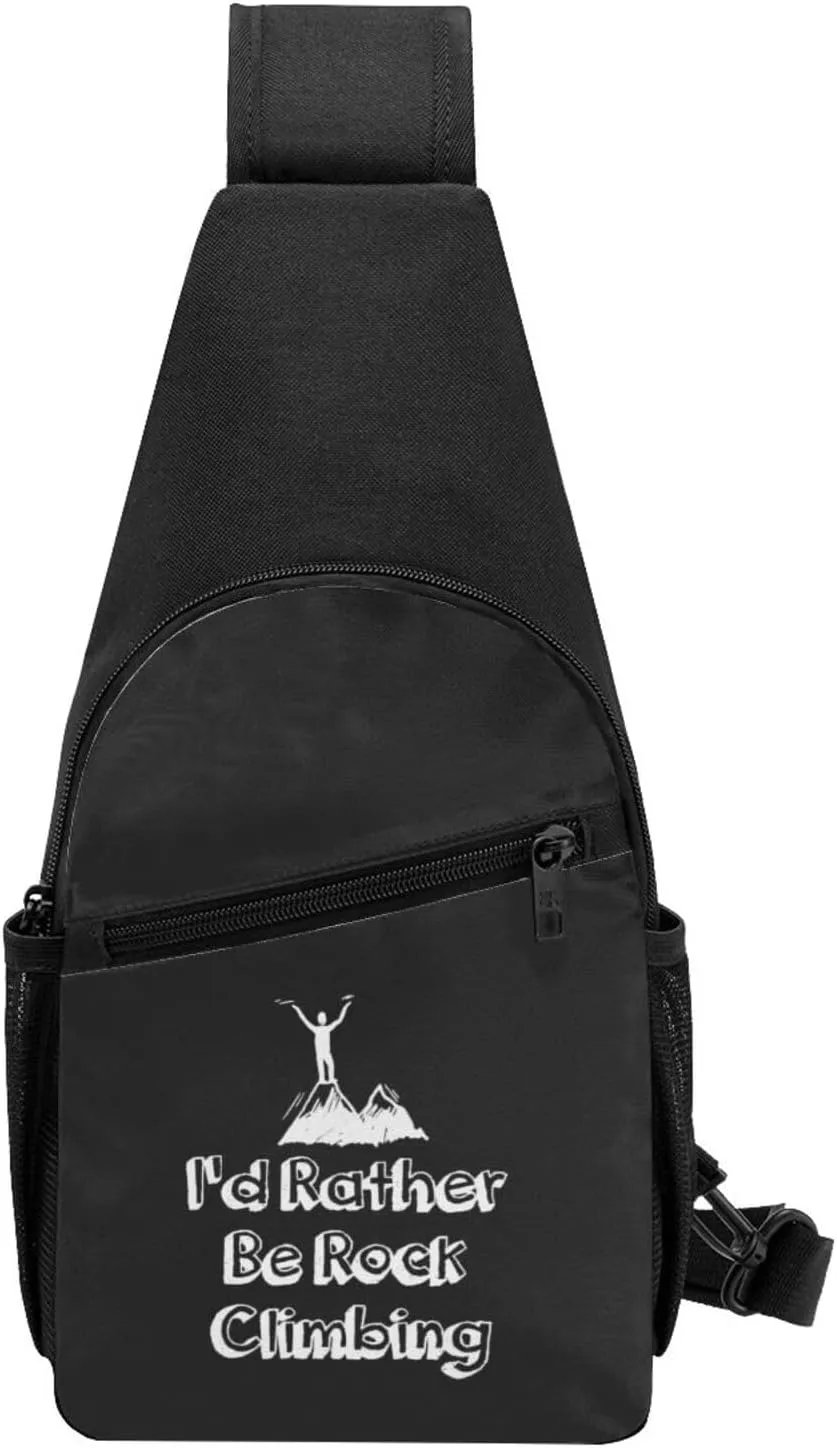 I'd Rather Be Rock Climbing Chest Pack Leisure Shoulder Crossbody Chest Bag