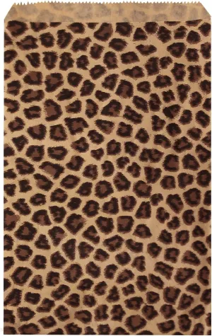 Ikee Design 200 Pcs of 6 X 9 Inch Flat Plain Prints Paper or Patterned Kraft Bags for Candy, Cookies, Merchandise, Party Favors, Gift, Small Paper Bags, Leopard Pattern