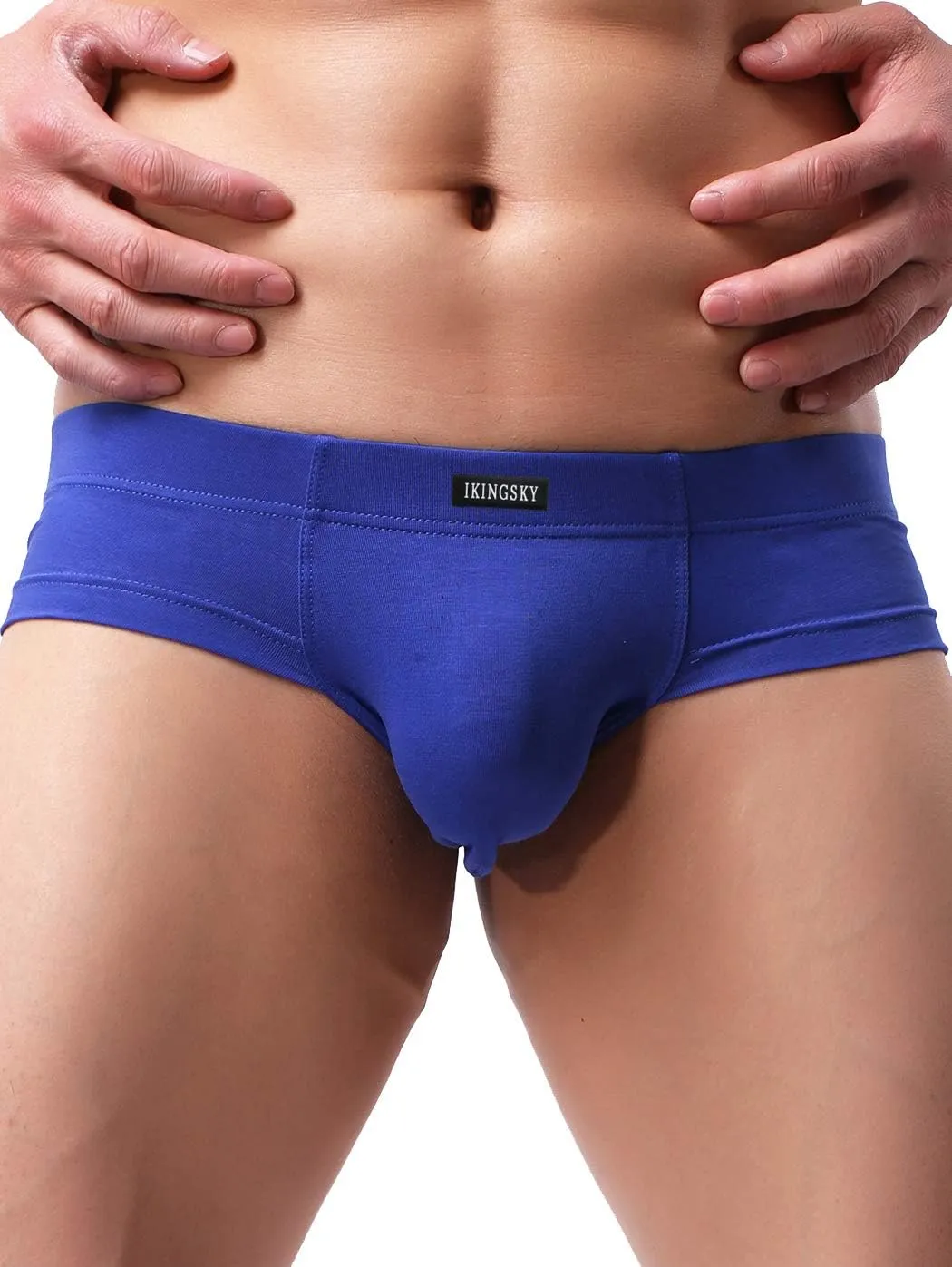IKINGSKY Men's Seamless Front Pouch Briefs Sexy Low Rise Men Cotton Underwear