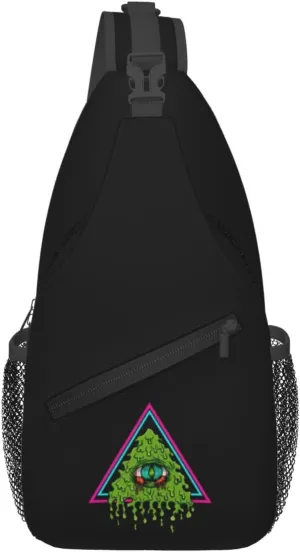 Illusionary Triangle And Eyes Crossbody Bags For Women Men Chest Backpack Gym Shoulder Bag Travel Outdoor Sports Casual Crossbody Bags