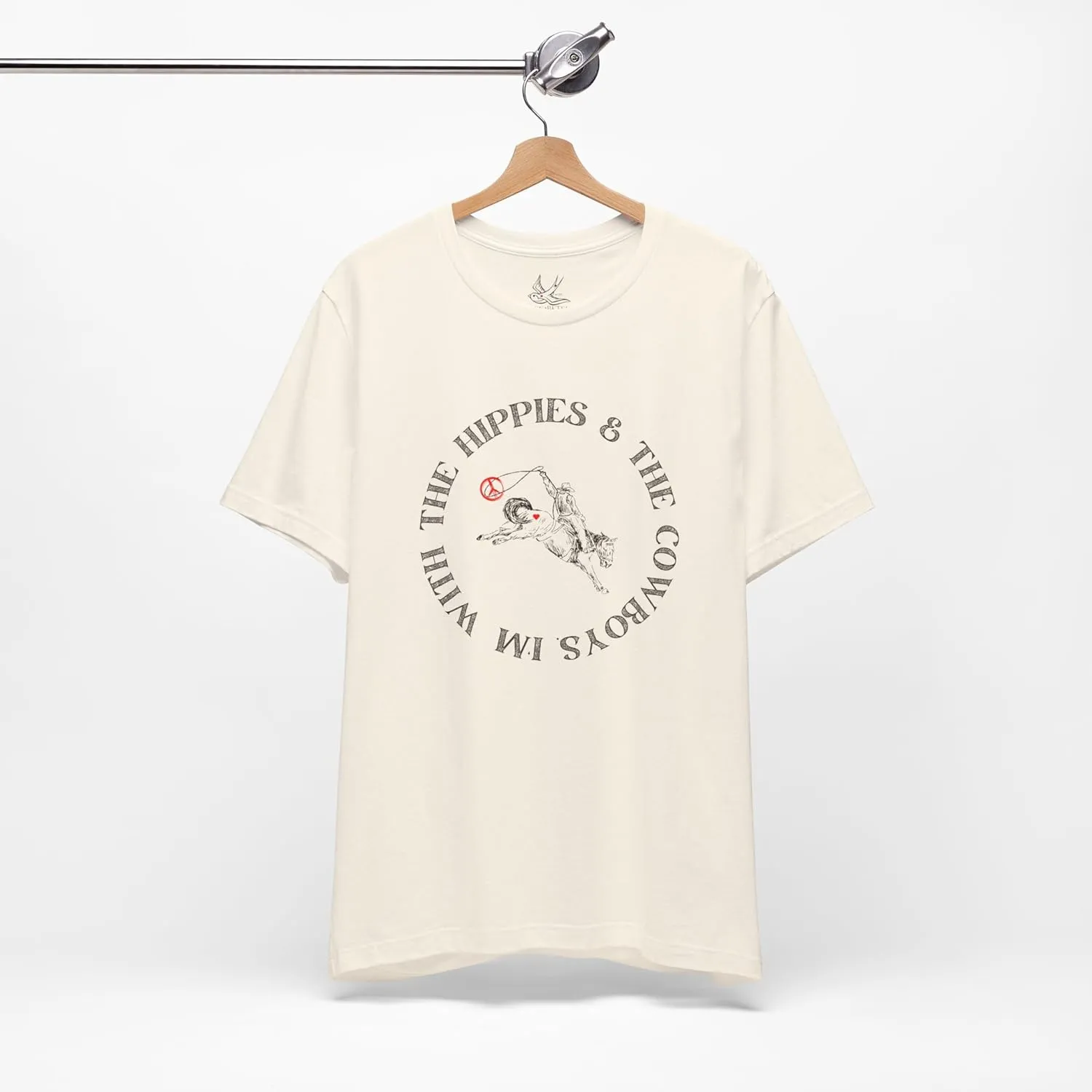 I'm with The Hippies & The Cowboys T-Shirt: Western Country Concert T-Shirt, Hippies & Cowboys Rodeo Tee, All Ages Top
