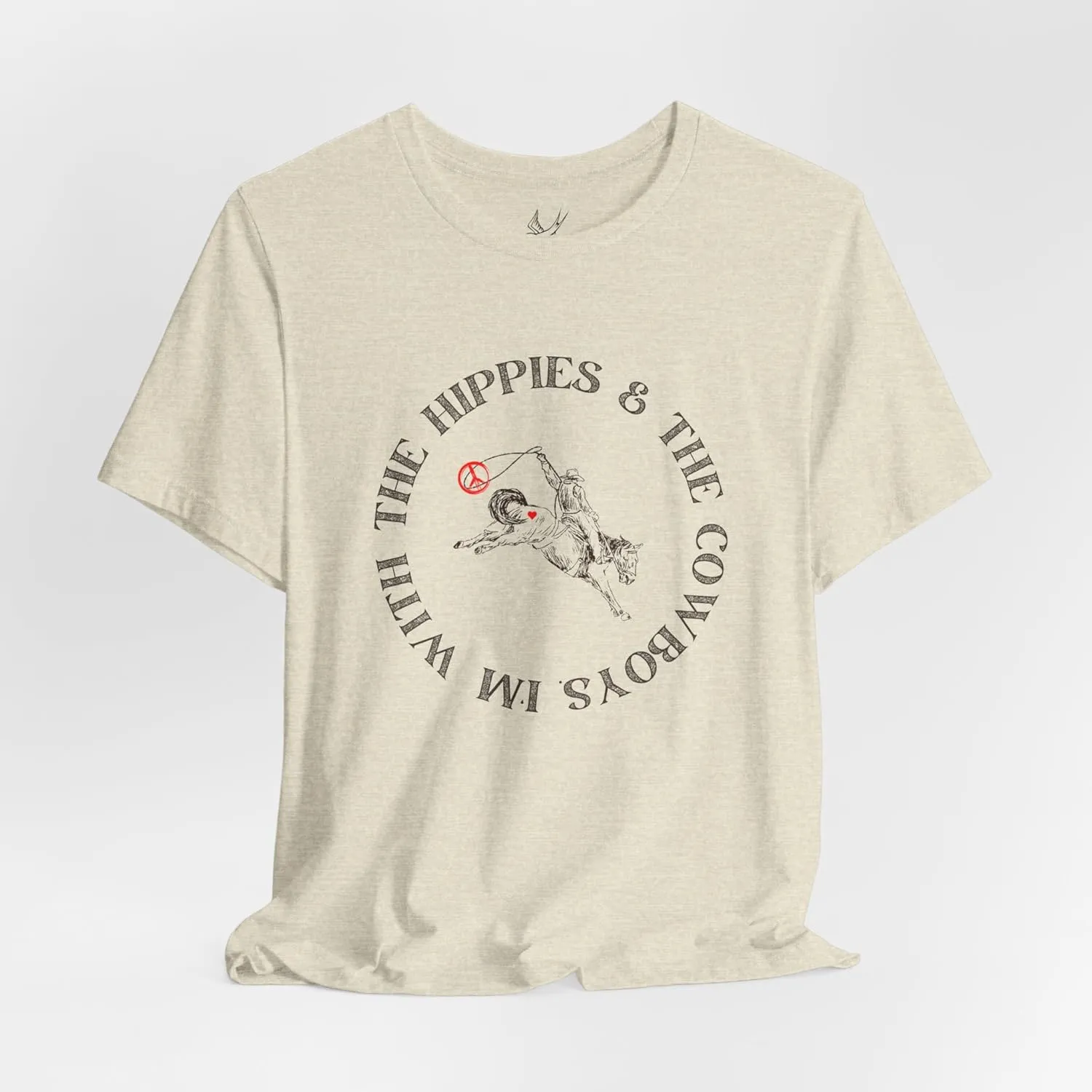 I'm with The Hippies & The Cowboys T-Shirt: Western Country Concert T-Shirt, Hippies & Cowboys Rodeo Tee, All Ages Top