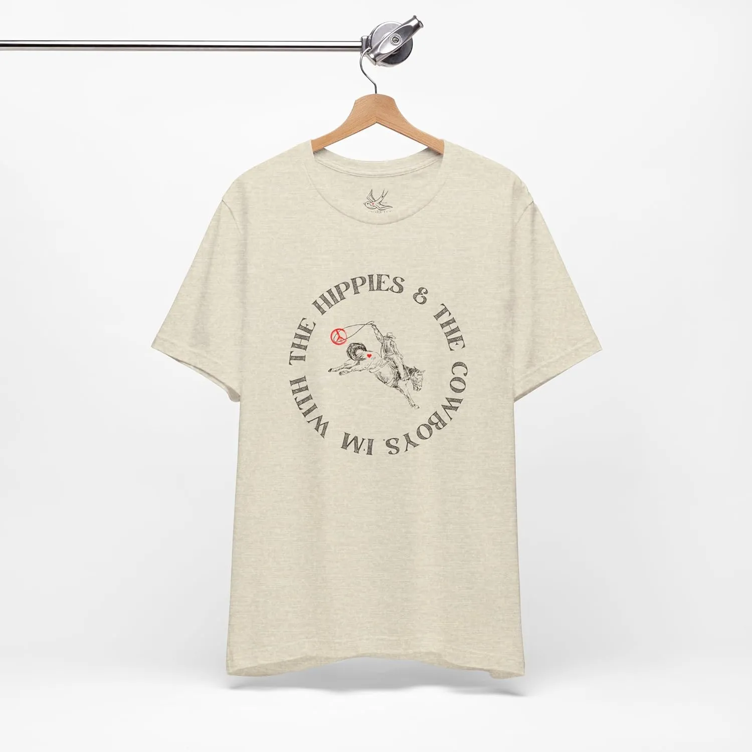 I'm with The Hippies & The Cowboys T-Shirt: Western Country Concert T-Shirt, Hippies & Cowboys Rodeo Tee, All Ages Top