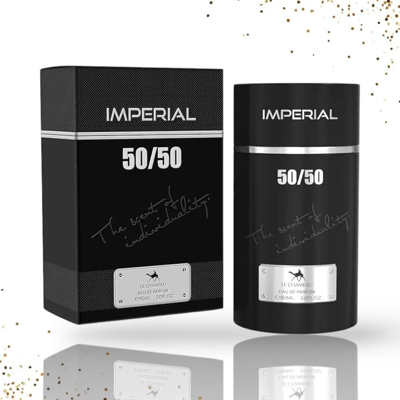 Imperial 50/50 Eau de Parfum, Black, Luxury Fragrance for Men le chameau 3.0floz