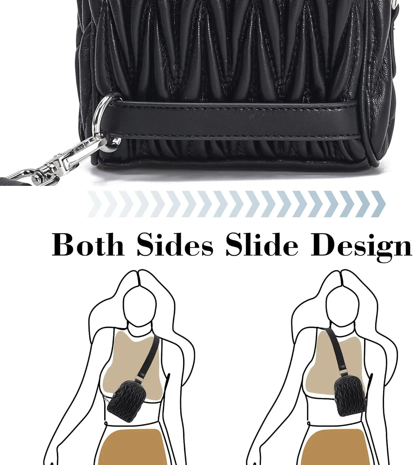 INICAT Travel Small Sling Bag Leather Crossbody Bags for Women Fanny Packs Cross Body Bag for Woman Cross Body Purses