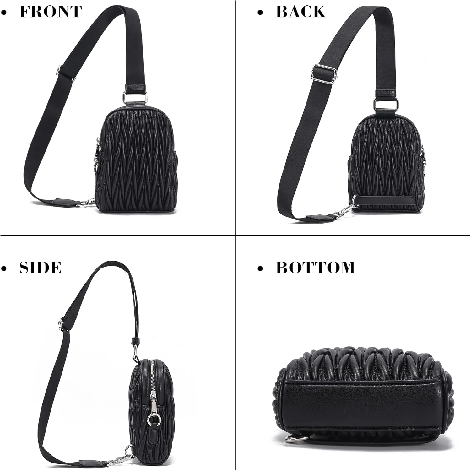 INICAT Travel Small Sling Bag Leather Crossbody Bags for Women Fanny Packs Cross Body Bag for Woman Cross Body Purses
