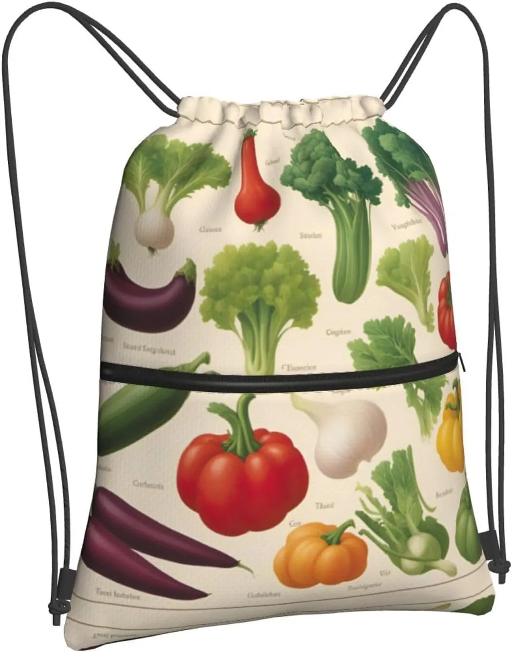 Introduction Of Various Vegetables Drawstring Backpack String Bag Sackpack Cinch For Gym Shopping Sport Yoga