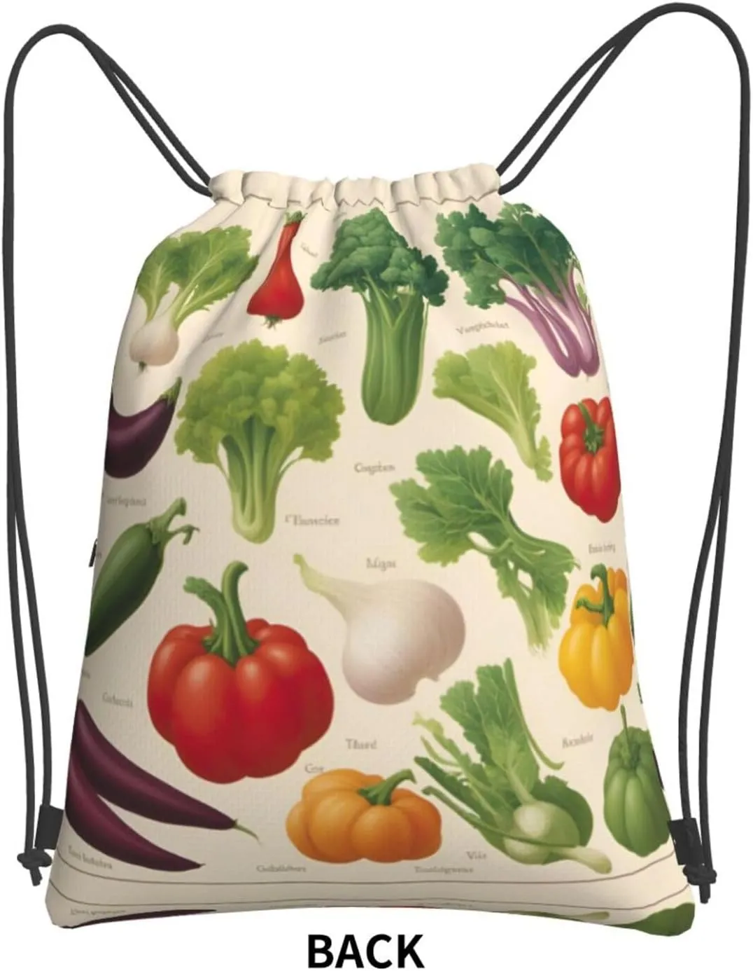 Introduction Of Various Vegetables Drawstring Backpack String Bag Sackpack Cinch For Gym Shopping Sport Yoga