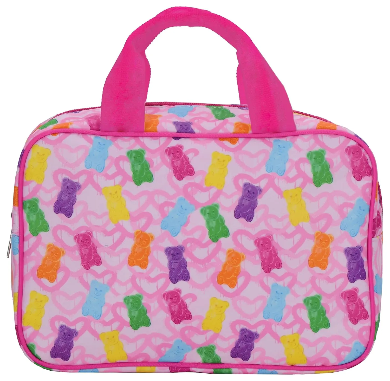 iscream 12.25" x 8.25" Nylon Double Handle Zippered Cosmetic Bag - Beary Sweet Gummi Bears