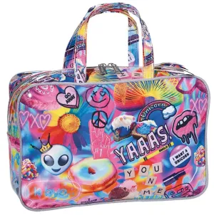 iscream 'Psychedelic Collage' 12.25" x 8.25" Double Handle Zippered Cosmetic Bag
