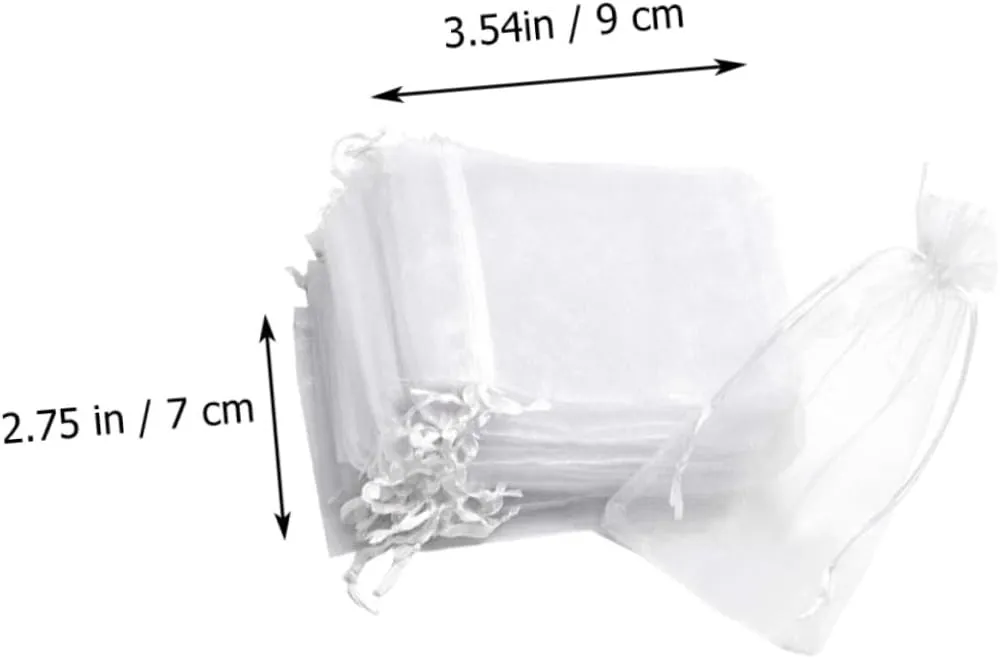 IWOWHERO Drawstring Bag Gauze 100pcs Jewelry Pouch for Storage Reusable Drawstring Pouch for Candy Party Needs