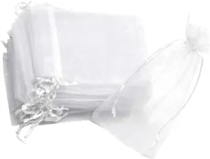 IWOWHERO Drawstring Bag Gauze 100pcs Jewelry Pouch for Storage Reusable Drawstring Pouch for Candy Party Needs