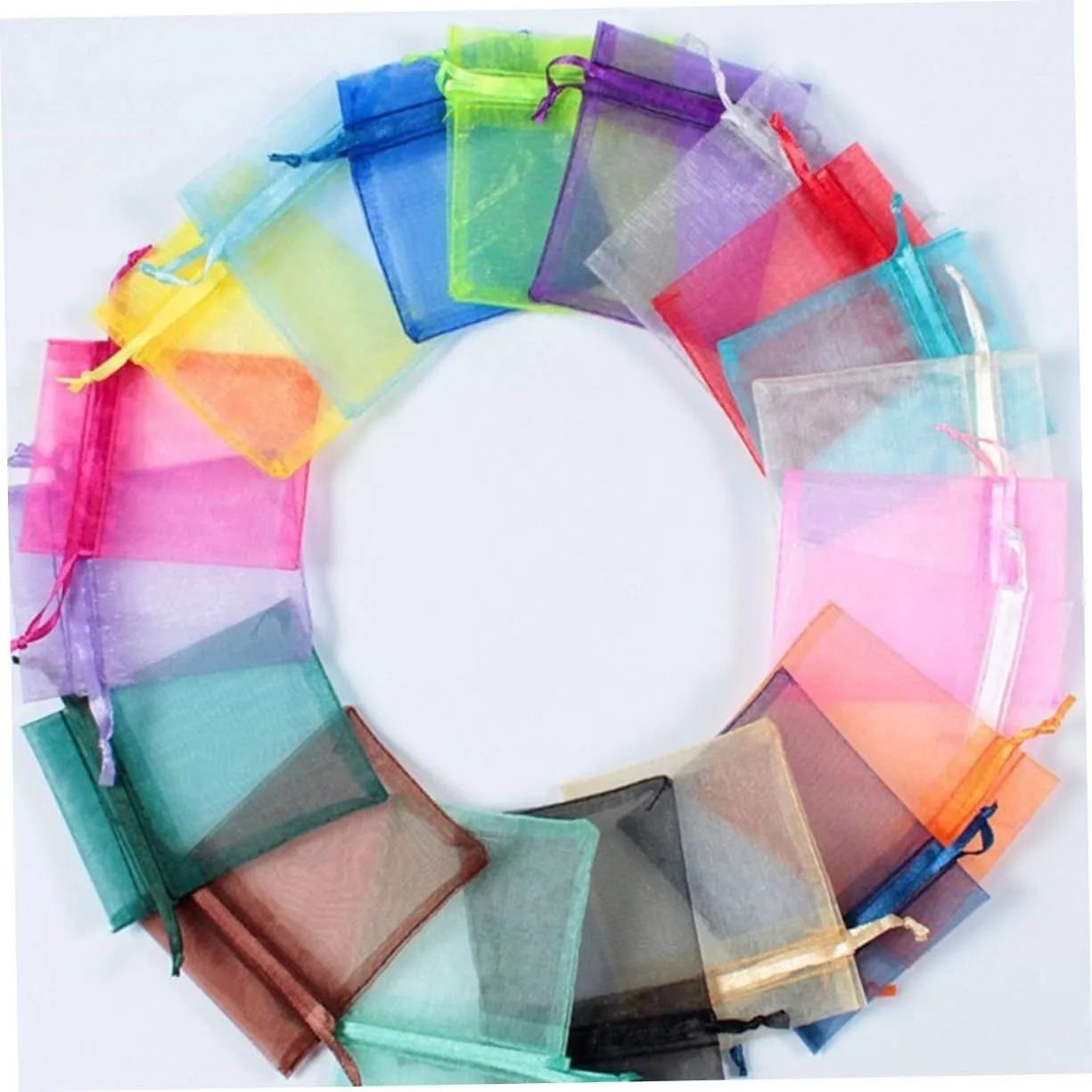 IWOWHERO Drawstring Bag Gauze 100pcs Jewelry Pouch for Storage Reusable Drawstring Pouch for Candy Party Needs