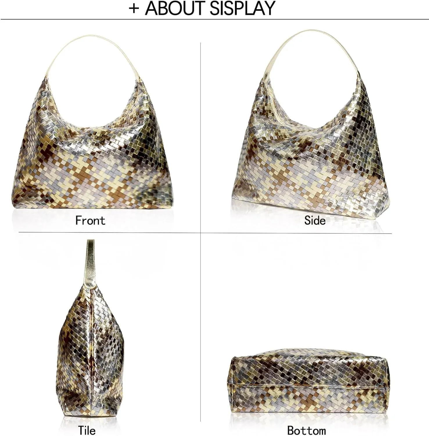 JINMANXUE Woven Tote Bag for Women, Woven Bags with Small Purse,Large Braided Top Handle Hobo Satchel Handbag