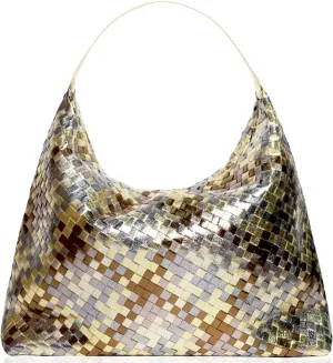 JINMANXUE Woven Tote Bag for Women, Woven Bags with Small Purse,Large Braided Top Handle Hobo Satchel Handbag