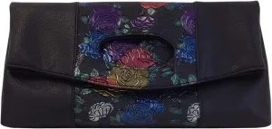 JNB Flower Print Fold Over Clutch