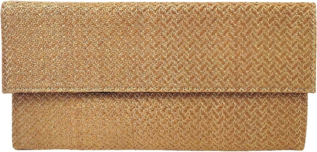 JNB Raffia Chevron Clutch
