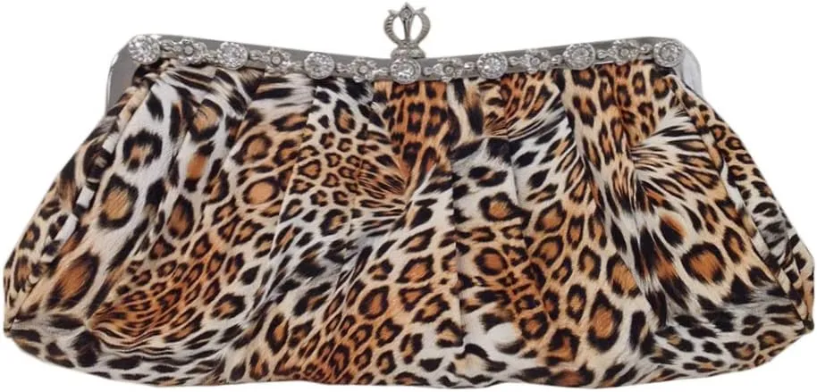 JNB Synthetic Leopard Print Clutch