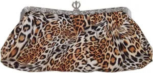 JNB Synthetic Leopard Print Clutch