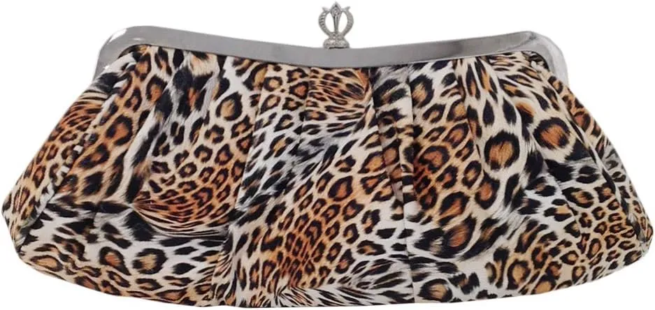 JNB Synthetic Leopard Print Clutch