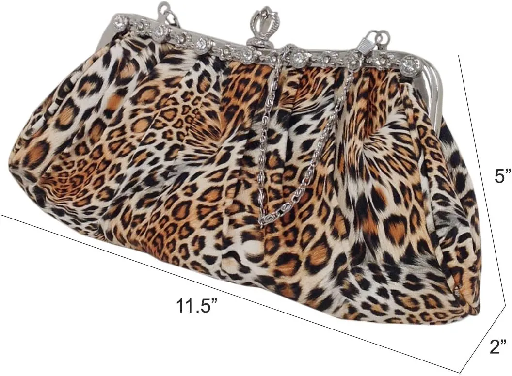 JNB Synthetic Leopard Print Clutch