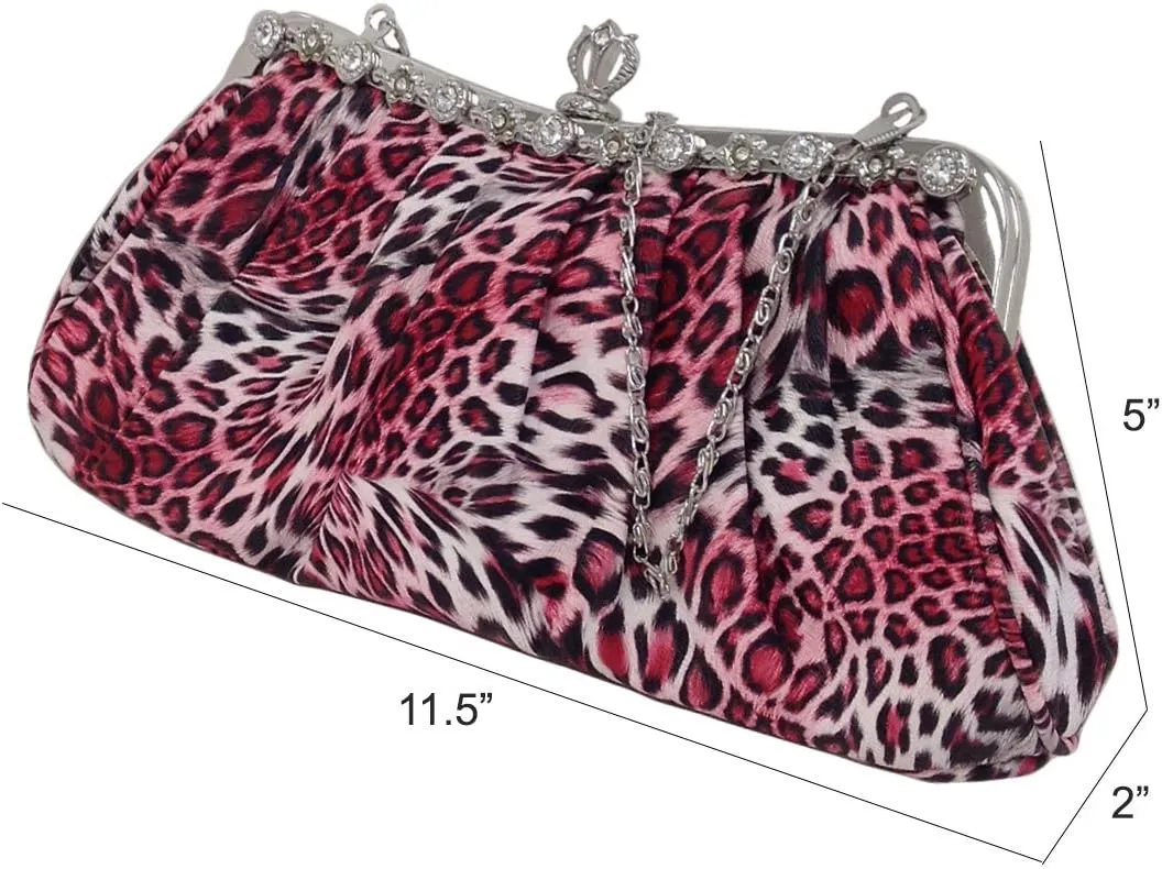 JNB Synthetic Leopard Print Clutch