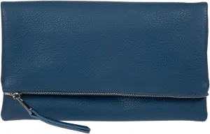 JNB Women's Faux Leather Zipper Foldover Clutch Purse with Tassel