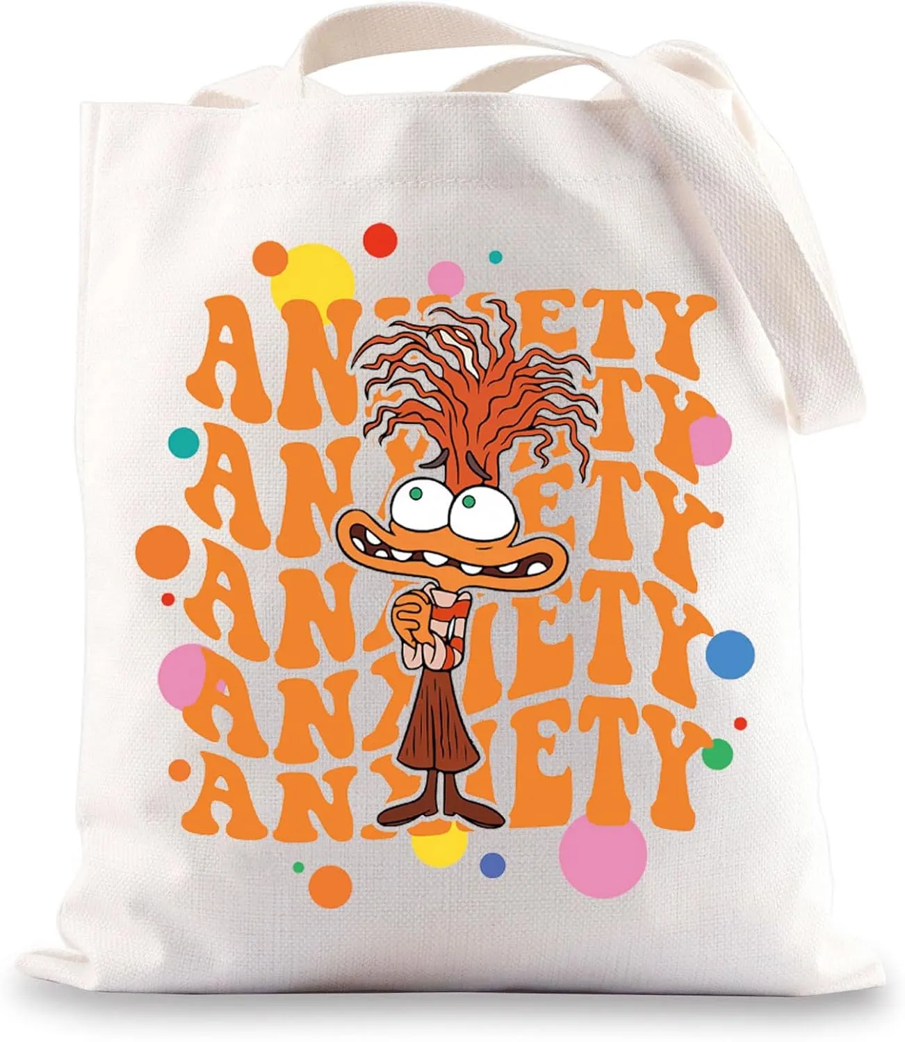 JNIAP Anxiety Emotions Tote Bag Anxiety Emotions Gift Anxiety Lover Gift Anxiety Cartoon Shoulder Bag