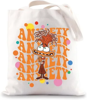 JNIAP Anxiety Emotions Tote Bag Anxiety Emotions Gift Anxiety Lover Gift Anxiety Cartoon Shoulder Bag