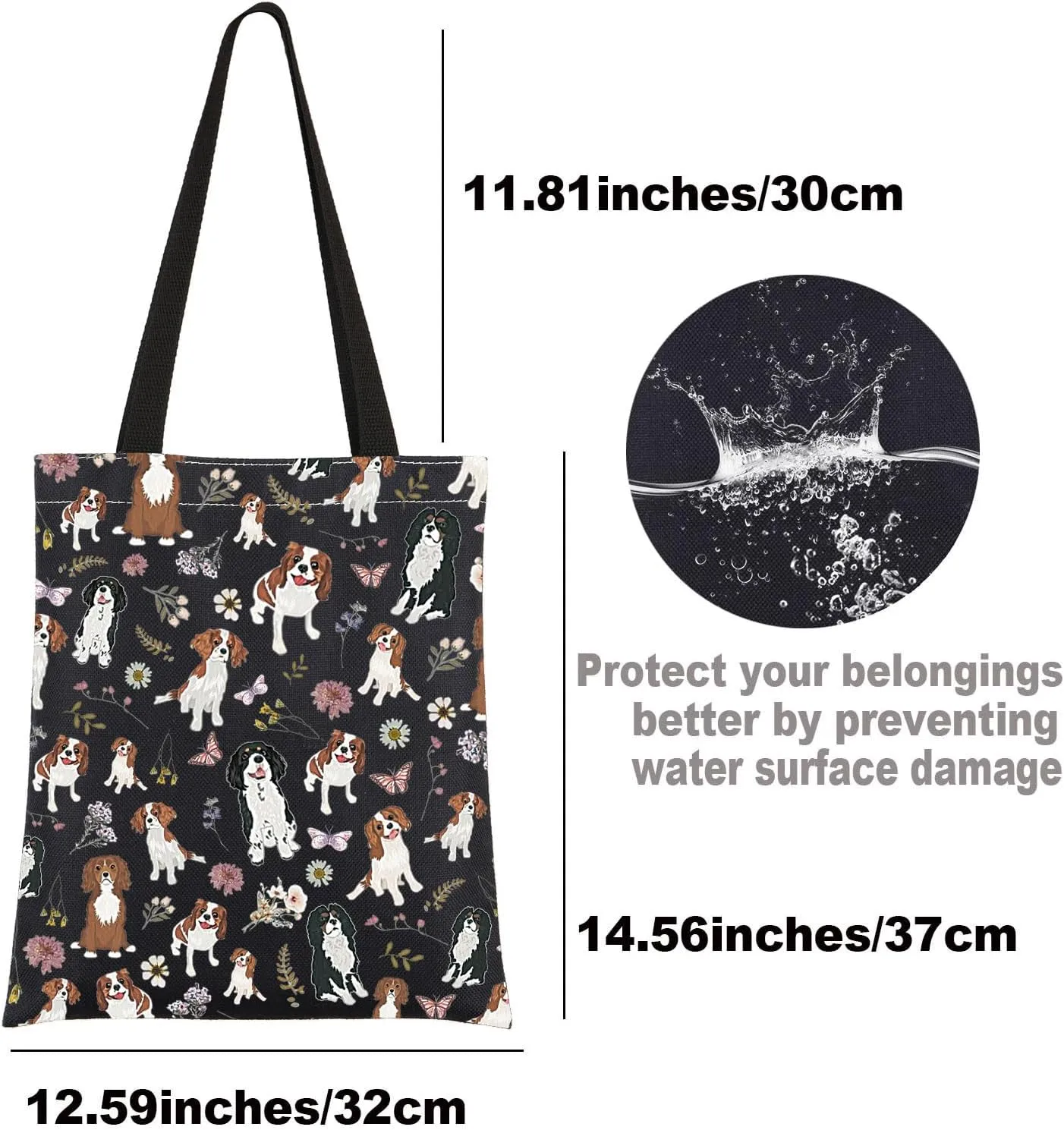 JNIAP Cavalier King Charles Spaniel Tote Bag Cavalier King Charles Gifts Cavalier King Charles Spaniel Shoulder Bag