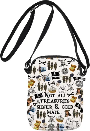 JNIAP Pirate Movie Crossbody Bag Captain And The Pirates Gifts Not All Treasure’s Silver And Gold Mate Pirates Shoulder Bag