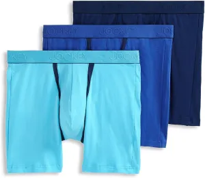 Jockey Men's Underwear Chafe Proof Pouch Cotton Stretch 6" Boxer Brief - 3 Pack