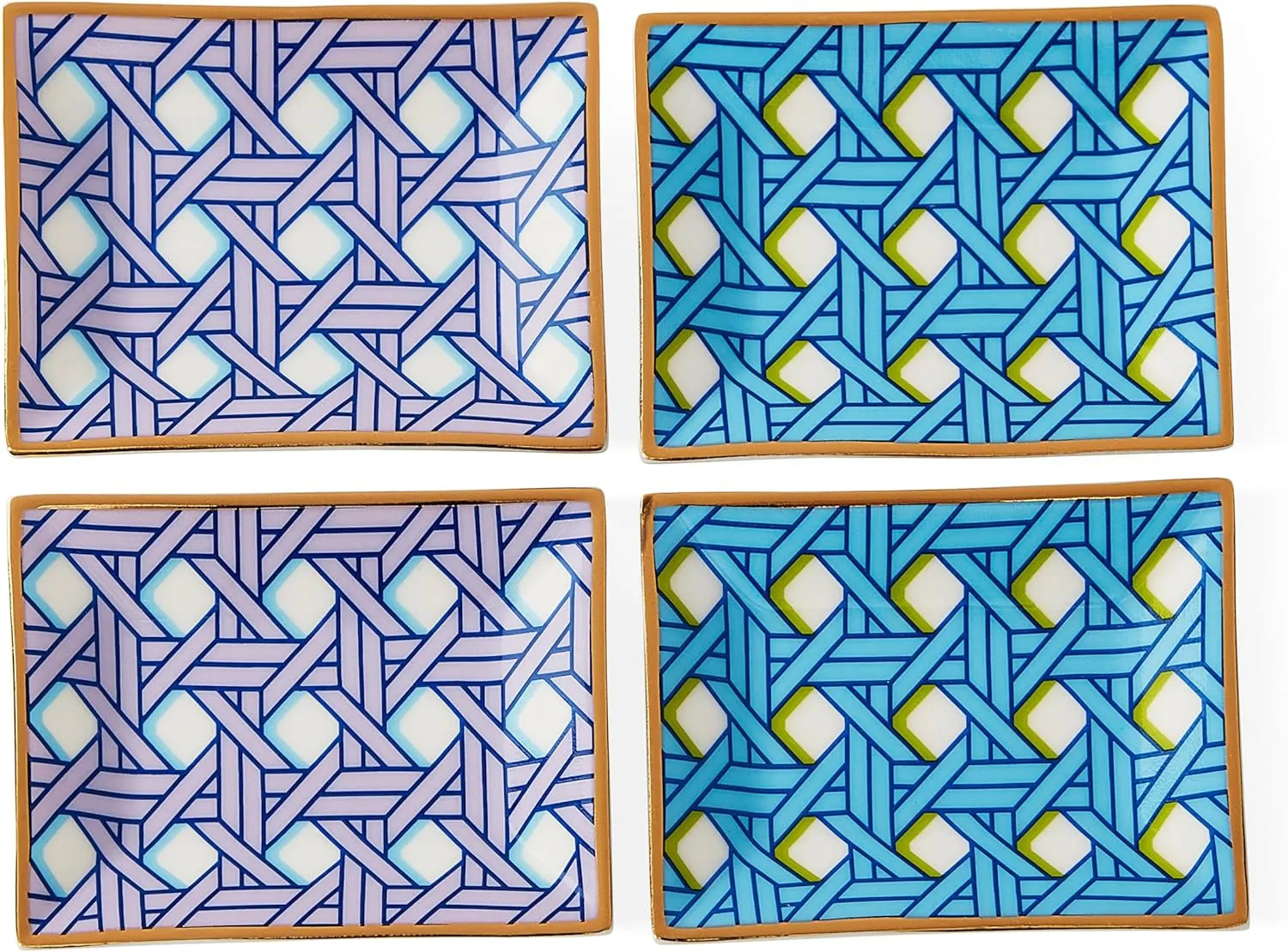 Jonathan Adler Basketweave Petite Tray Set