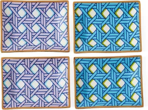 Jonathan Adler Basketweave Petite Tray Set