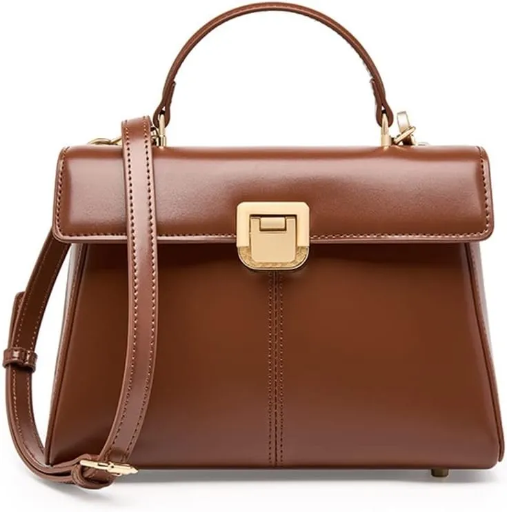 JSEIAJB Horseshoe Buckle Work Commuting Leather Bag Texture Tote Sigle Shoulder Crossbody Bag Bag