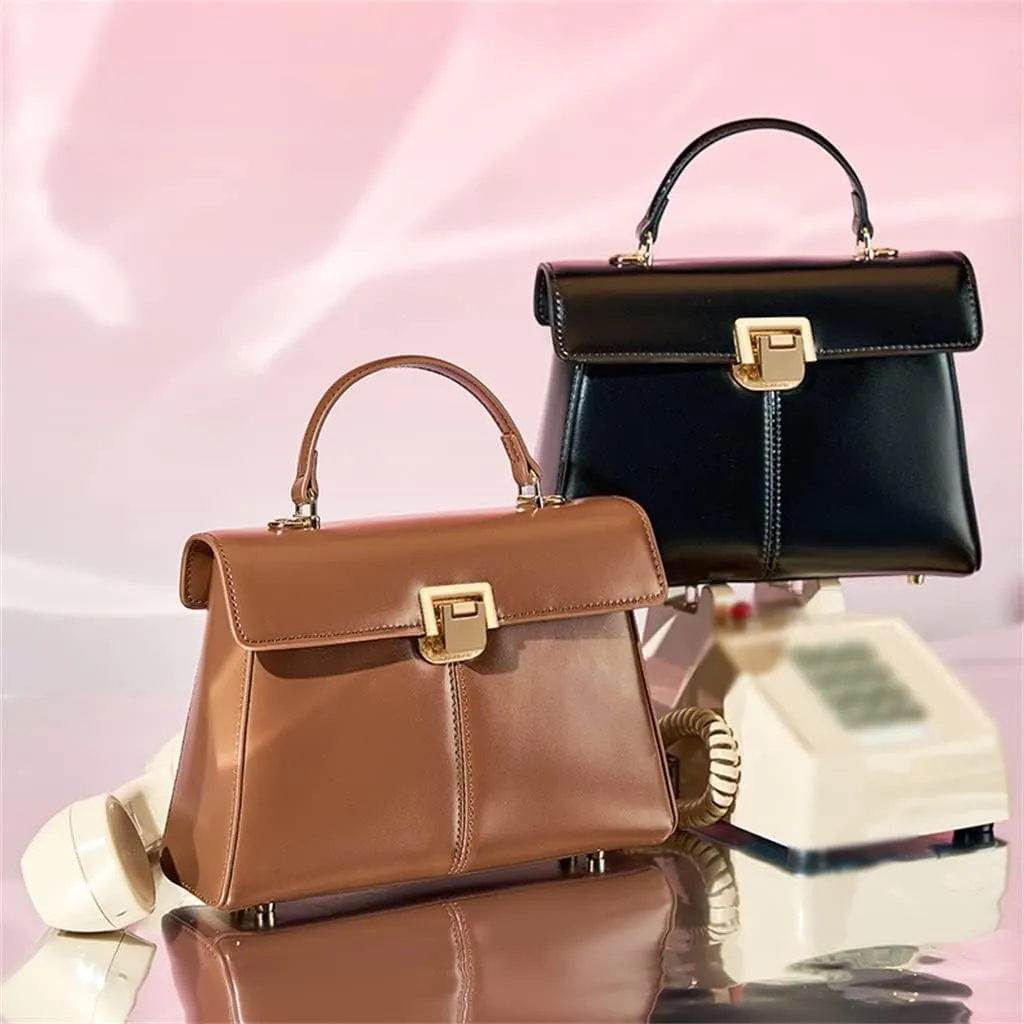 JSEIAJB Horseshoe Buckle Work Commuting Leather Bag Texture Tote Sigle Shoulder Crossbody Bag Bag