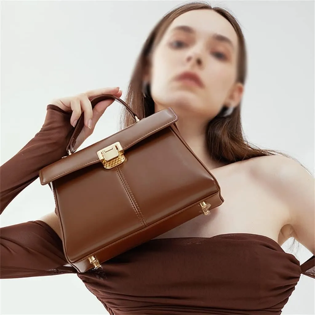 JSEIAJB Horseshoe Buckle Work Commuting Leather Bag Texture Tote Sigle Shoulder Crossbody Bag Bag