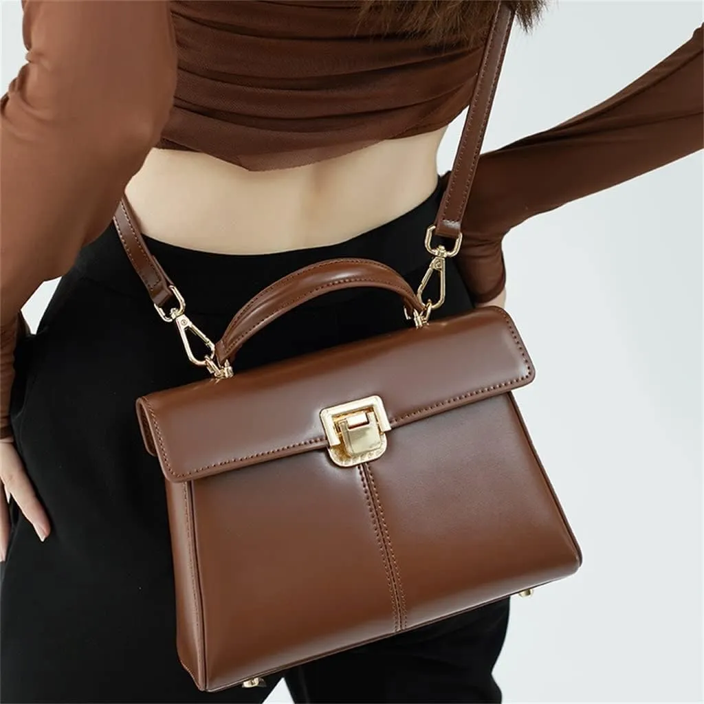 JSEIAJB Horseshoe Buckle Work Commuting Leather Bag Texture Tote Sigle Shoulder Crossbody Bag Bag