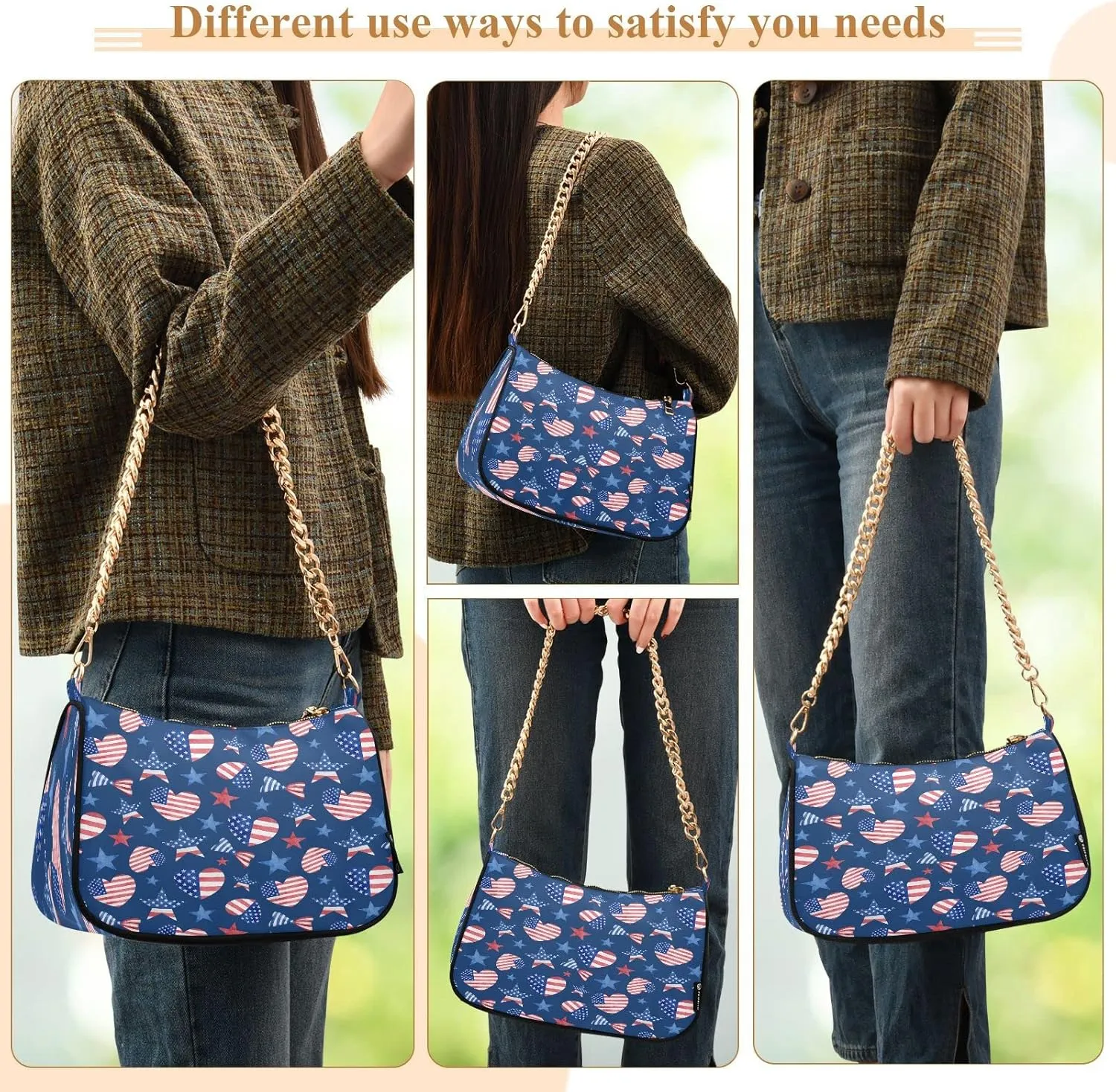 JSTEL Shoulder Bag Purse for Women,Polyester Small Crossbody Bags Purse Wallet Shoulder Bag