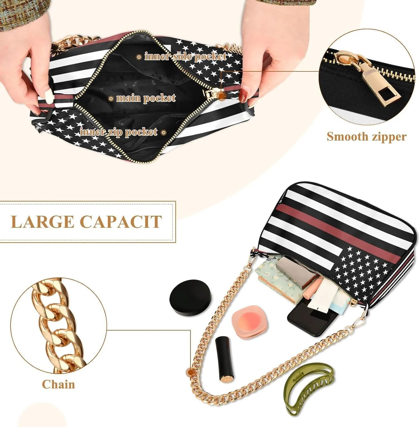 JSTEL Shoulder Bag Purse for Women,Polyester Small Crossbody Bags Purse Wallet Shoulder Bag