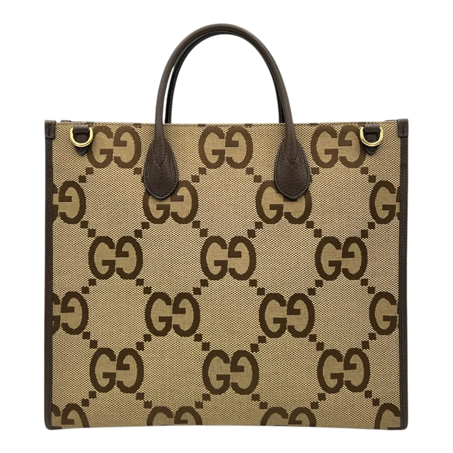 Jumbo GG Tote Bag Brown in Canvas, Gold hardware
