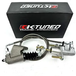 K Tuned Clutch Slave Cylinder with Exedy em2 Clutch Master Cylinder CMC and Stainless Steel Clutch Line For 2012-2015 Honda Civic Si 9th Gen Coupe Sedan K24 2012 2013 2014 2015 (Gunmetal)