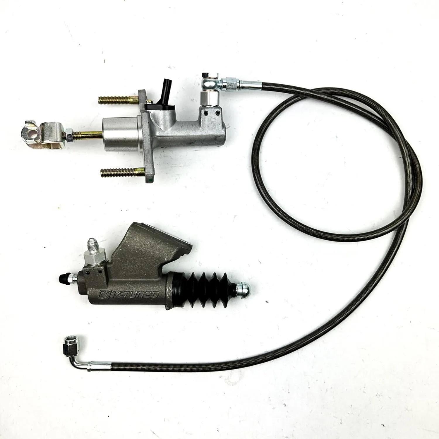 K Tuned Clutch Slave Cylinder with Exedy em2 Clutch Master Cylinder CMC and Stainless Steel Clutch Line For 2012-2015 Honda Civic Si 9th Gen Coupe Sedan K24 2012 2013 2014 2015 (Gunmetal)