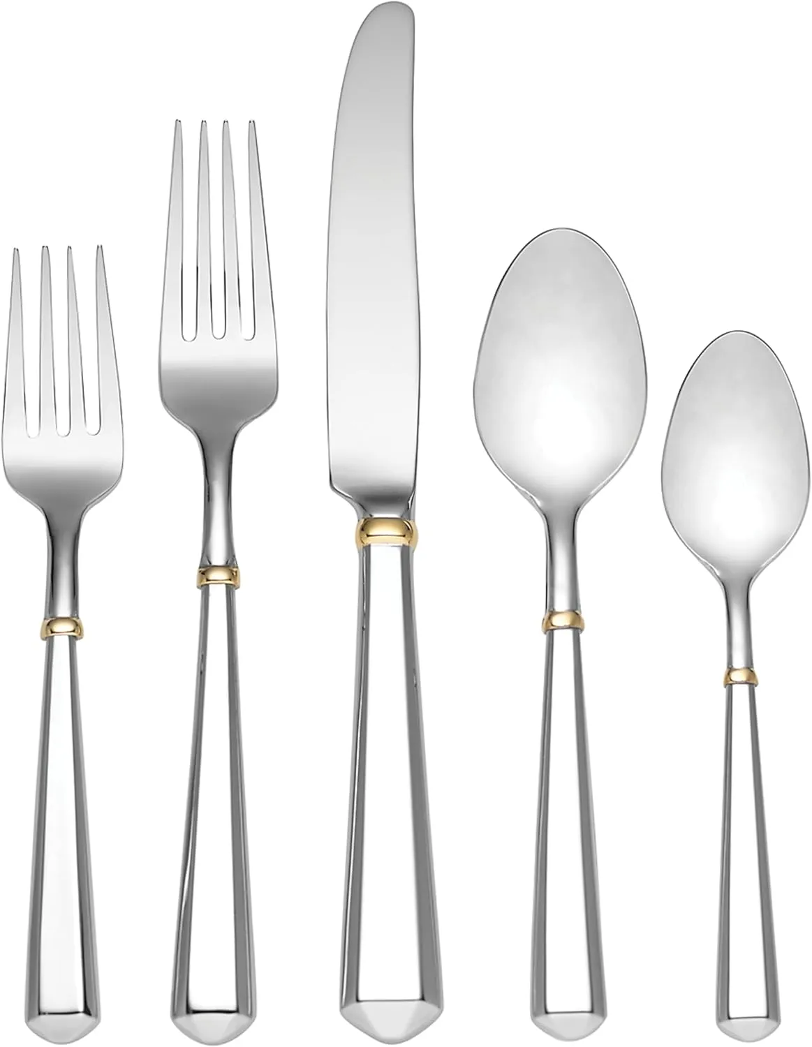 Kate Spade New York Todd Hill Gold 5-Piece Flatware Set, 0.85 LB, Metallic