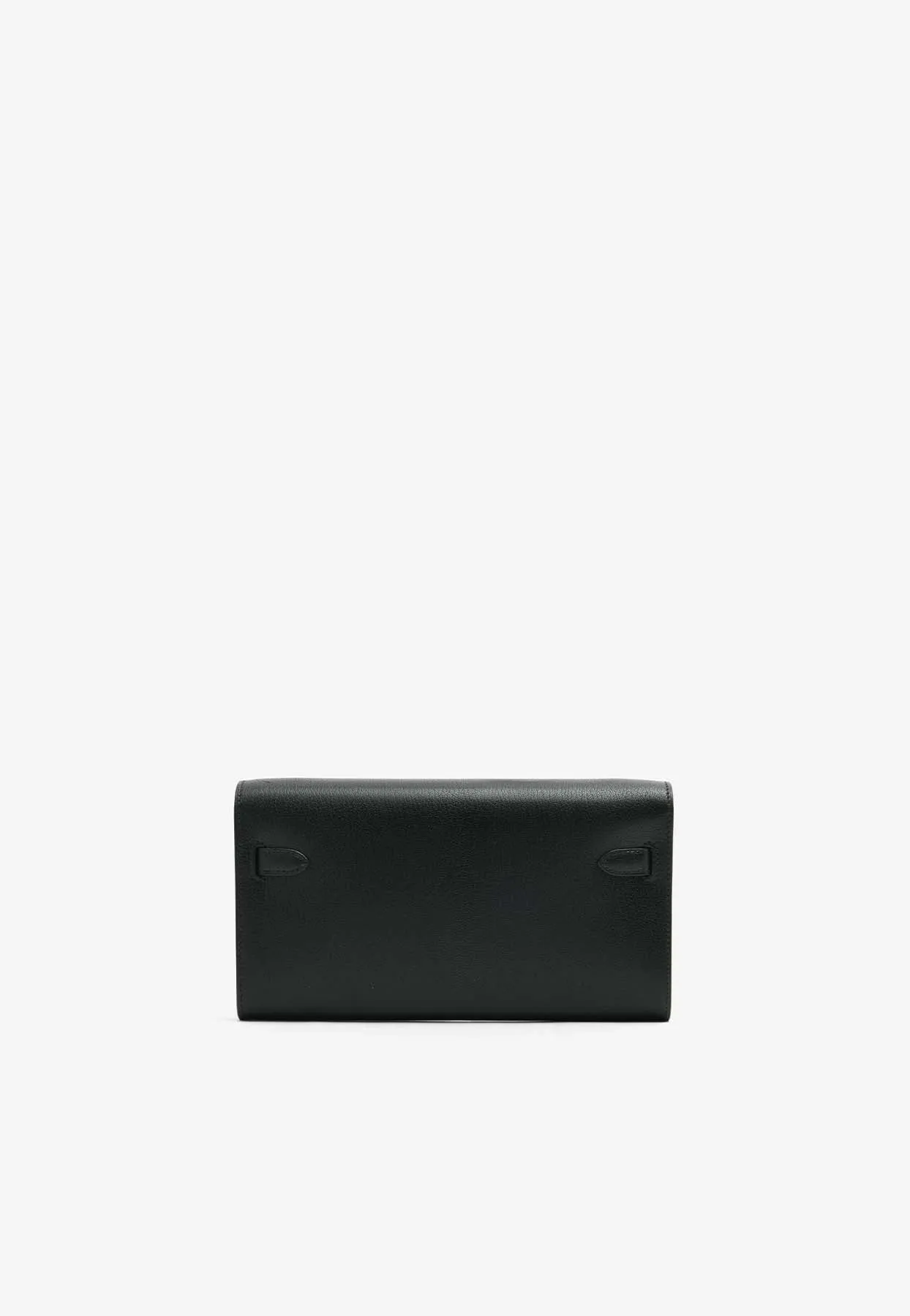 Kelly To Go Wallet in Black Chamkila Leather in Electrum Hardware