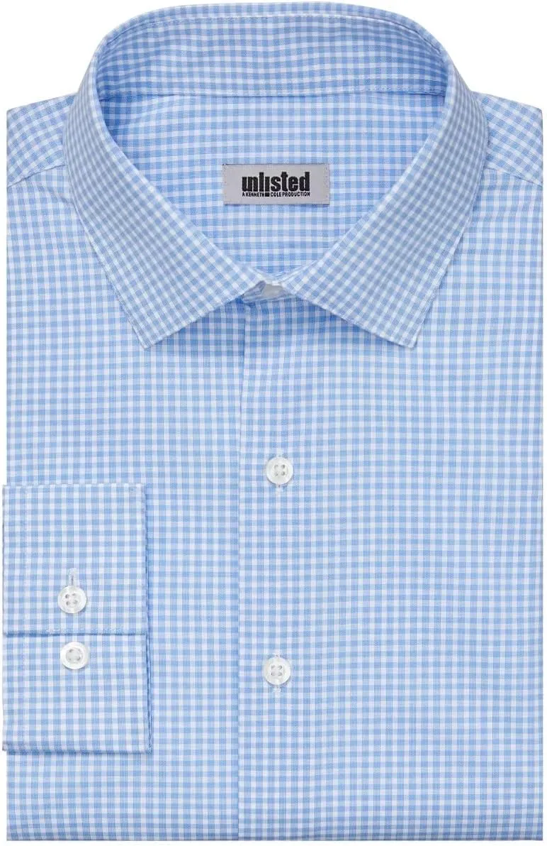 Kenneth Cole Men's Dress Shirt Slim Fit Checks and Stripes (Patterned)